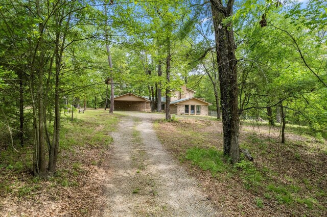 view of front of property featuring driveway and a carport