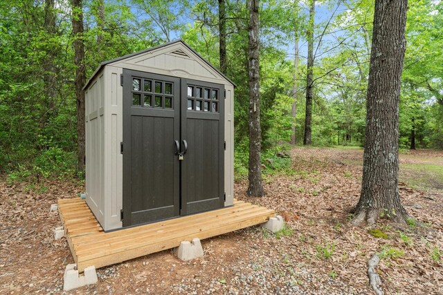 view of shed