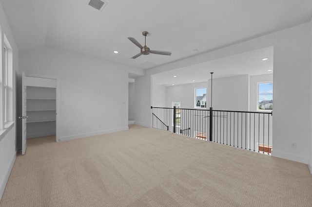 3541 Wardie Pl, Frisco, TX 75033 - carpeted empty room featuring baseboards, a ceiling fan, visible vents, and recessed lighting