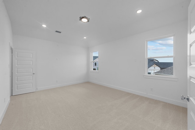 3541 Wardie Pl, Frisco, TX 75033 - spare room with recessed lighting, baseboards, visible vents, and light colored carpet