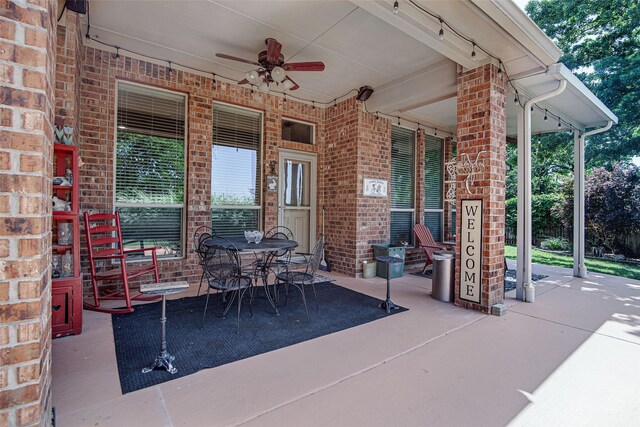view of patio / terrace with ceiling fan