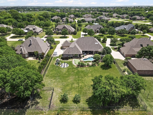 bird's eye view with a residential view