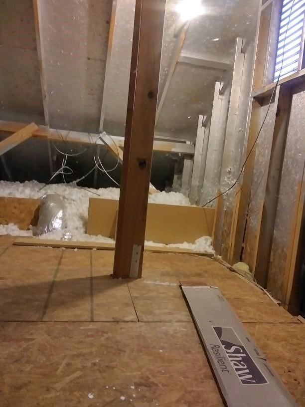 view of unfinished attic
