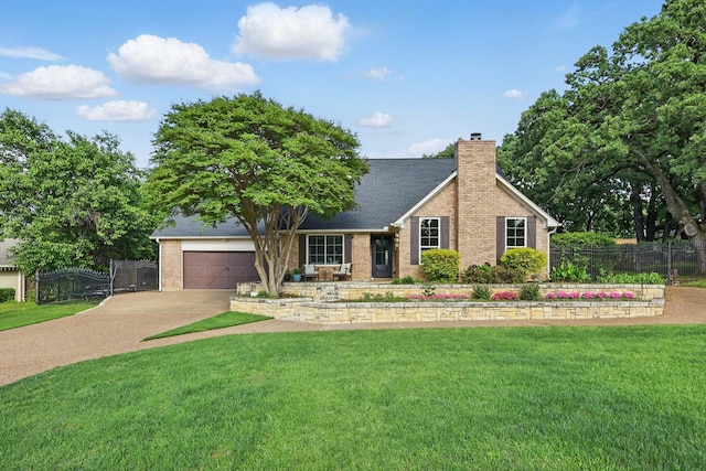 1457 Woodlawn Ct, Keller, TX 76262 - view of front of home with brick siding, concrete driveway, a chimney, an attached garage, and roof with shingles