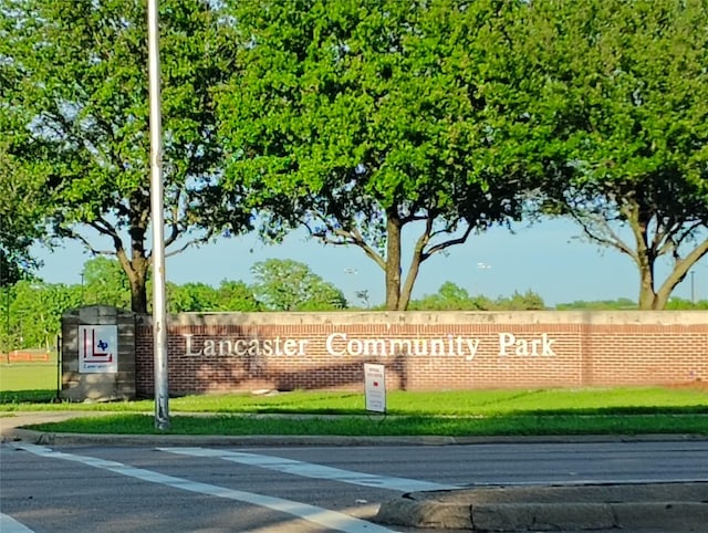 view of community sign
