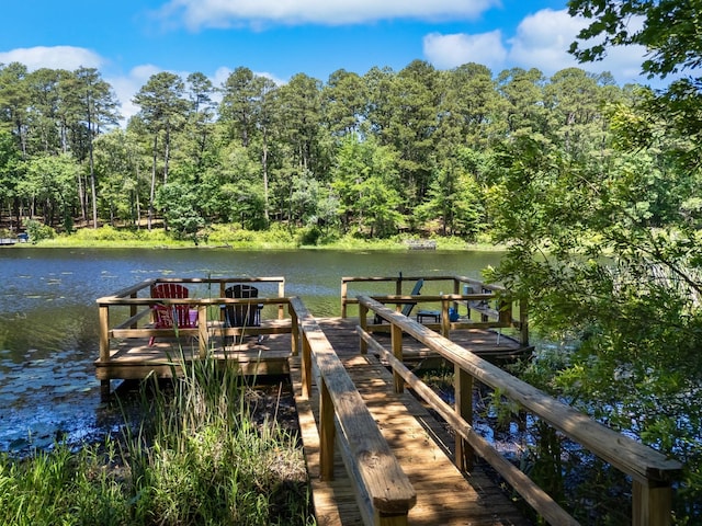 810 Clear Water Trl, Holly Lake Ranch, TX 75765 - dock area with a water view and a wooded view