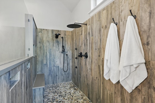 bathroom featuring a walk in shower