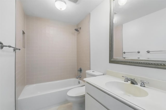 4320 Bellaire Dr S Unit 206W, Fort Worth, TX 76109 - bathroom featuring toilet, vanity, and bathtub / shower combination