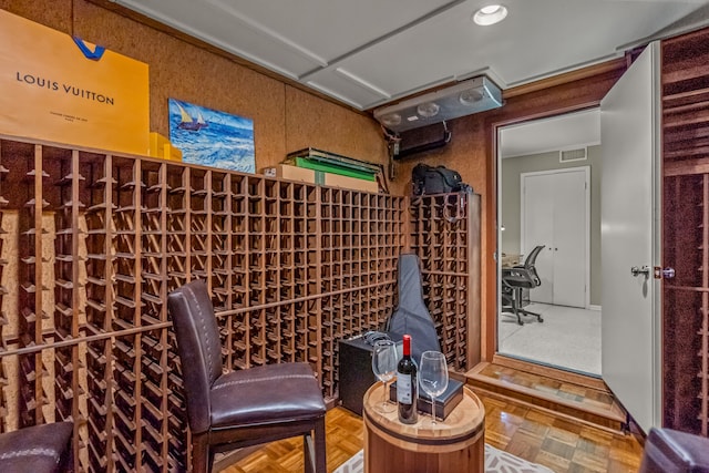 wine cellar featuring visible vents