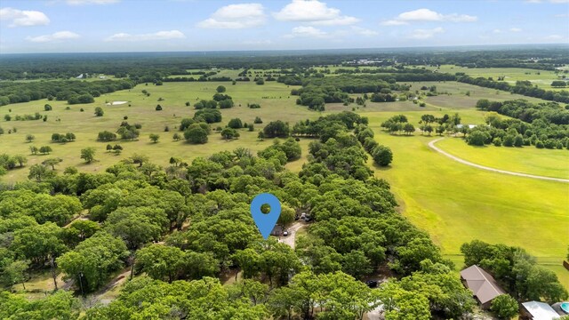 bird's eye view with a rural view