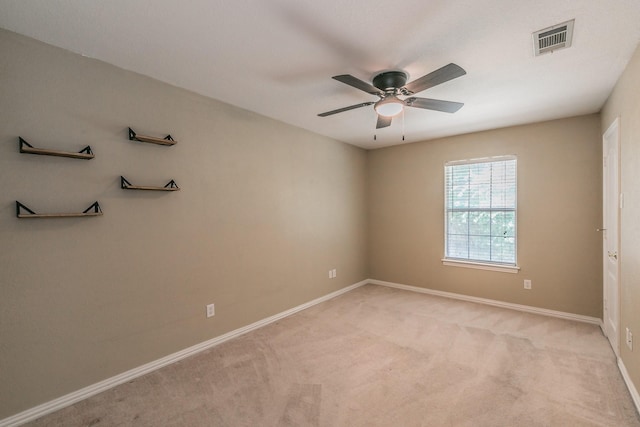 1944 Nottingham Dr, Kaufman, TX 75142 - empty room featuring visible vents, a ceiling fan, baseboards, and light colored carpet