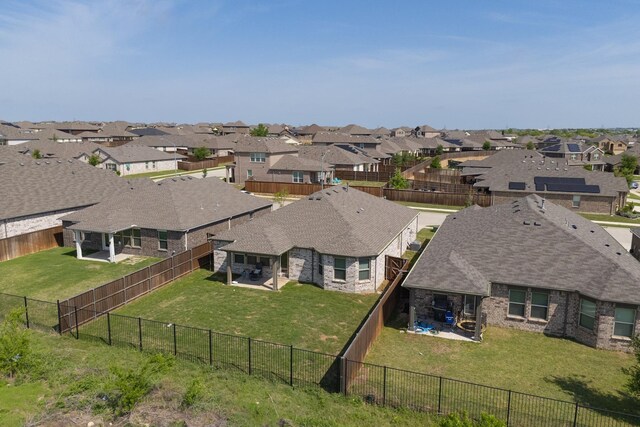 aerial view with a residential view