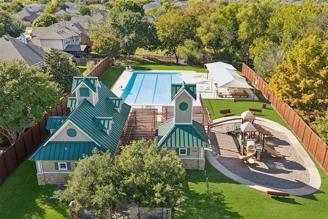 604 Lake Village Dr, Mckinney, TX 75071 - aerial view of property and surrounding area with a pool area