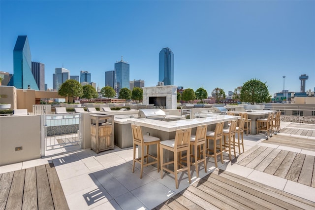 2200 Victory Ave Unit 2003, Dallas, TX 75219 - wooden deck featuring a view of skyline