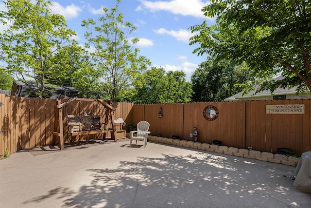 view of patio featuring a fenced backyard