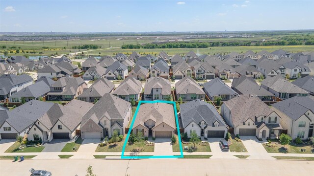 aerial view with a residential view