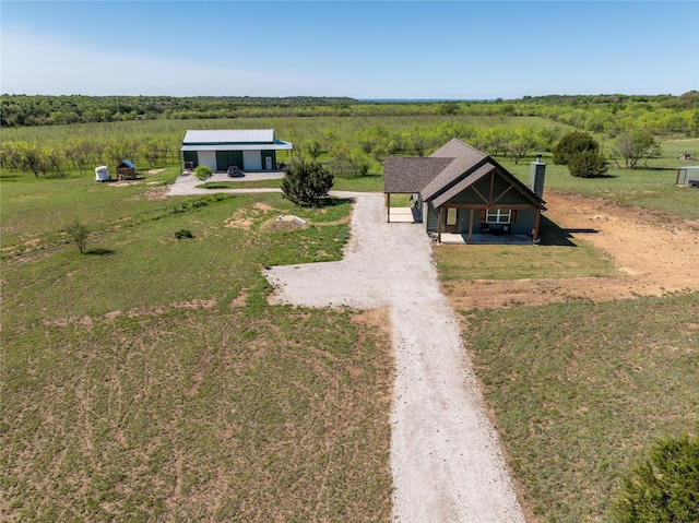 aerial view with a rural view