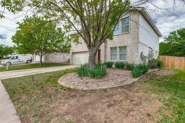 4504 Courtside Dr, Mckinney, TX 75070 - view of front facade with brick siding, fence, driveway, and an attached garage
