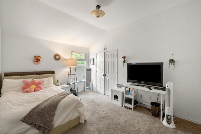 405 Londonderry Ln, Mansfield, TX 76063 - carpeted bedroom featuring lofted ceiling, a closet, and baseboards