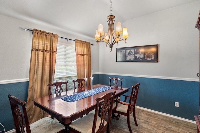 405 Londonderry Ln, Mansfield, TX 76063 - dining space with wood finished floors, baseboards, and a notable chandelier