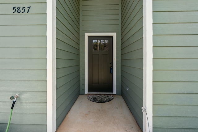 view of exterior entry