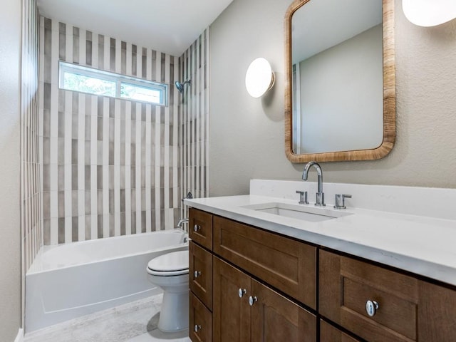 4524 Boston Dr, Plano, TX 75093 - full bathroom with vanity, shower / bathing tub combination, and toilet