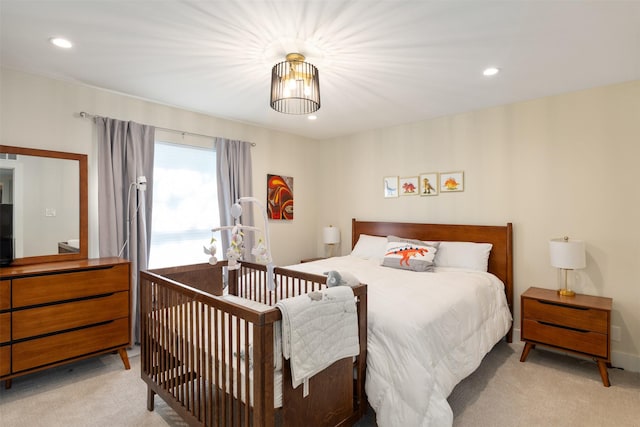 7404 W NW Hwy Unit 9, Dallas, TX 75225 - bedroom with recessed lighting and carpet