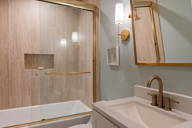 7404 W NW Hwy Unit 9, Dallas, TX 75225 - bathroom with shower / bath combination with glass door, toilet, and vanity