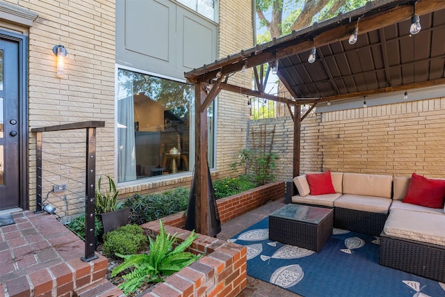 7404 W NW Hwy Unit 9, Dallas, TX 75225 - view of patio with fence, a gazebo, and an outdoor living space