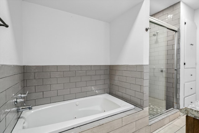 1631 E Farmers, Seagoville, TX 75159 - full bath with a whirlpool tub and a stall shower