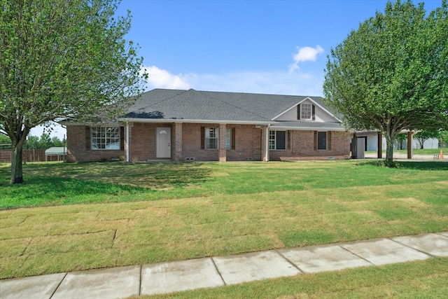 1631 E Farmers, Seagoville, TX 75159 - ranch-style home with a front lawn, brick siding, and roof with shingles