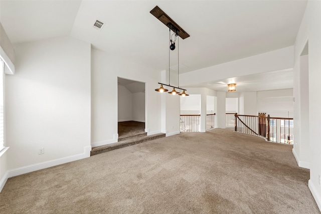 944 Abbott Ln, Allen, TX 75013 - carpeted empty room featuring vaulted ceiling and baseboards