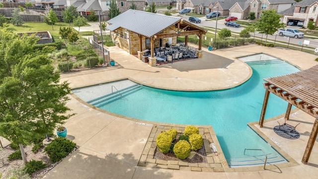 1109 Crest Meadow Dr, Fort Worth, TX 76052 - community pool featuring fence, a patio area, and a residential view
