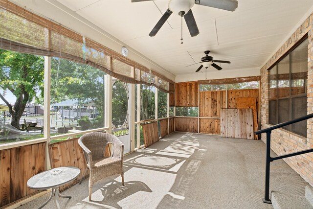 156 King Arthur Rd, Mabank, TX 75156 - unfurnished sunroom featuring ceiling fan