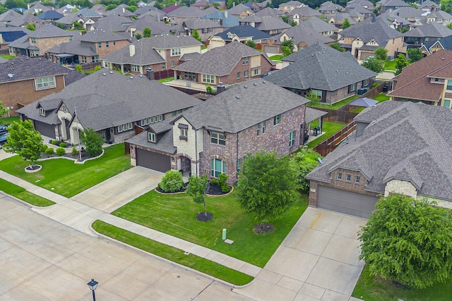 bird's eye view with a residential view