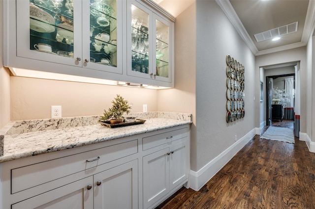 2500 Greenspoint Ln, Prosper, TX 75078 - hall with dark wood-style flooring, crown molding, and baseboards