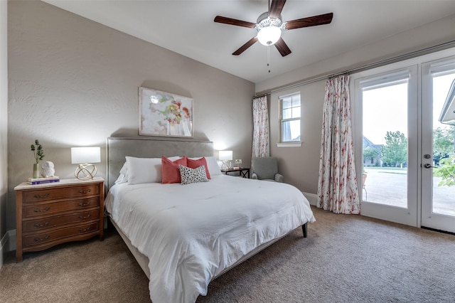 2500 Greenspoint Ln, Prosper, TX 75078 - carpeted bedroom with access to exterior and ceiling fan
