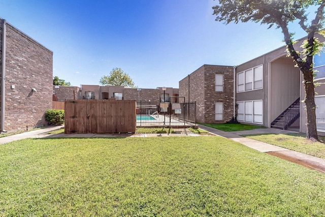 view of yard with fence