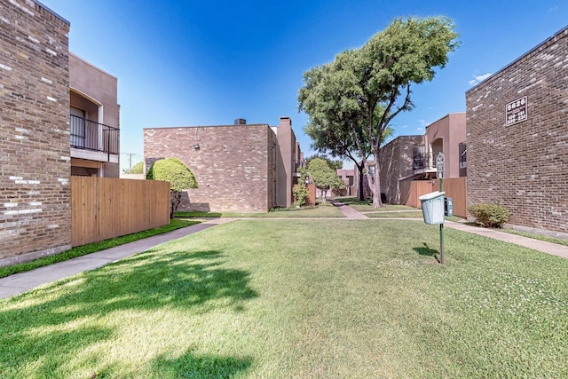 view of yard featuring fence