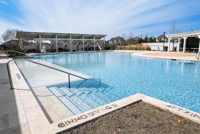 1008 Shire Dr, Aubrey, TX 76227 - pool with a patio, a pergola, and fence