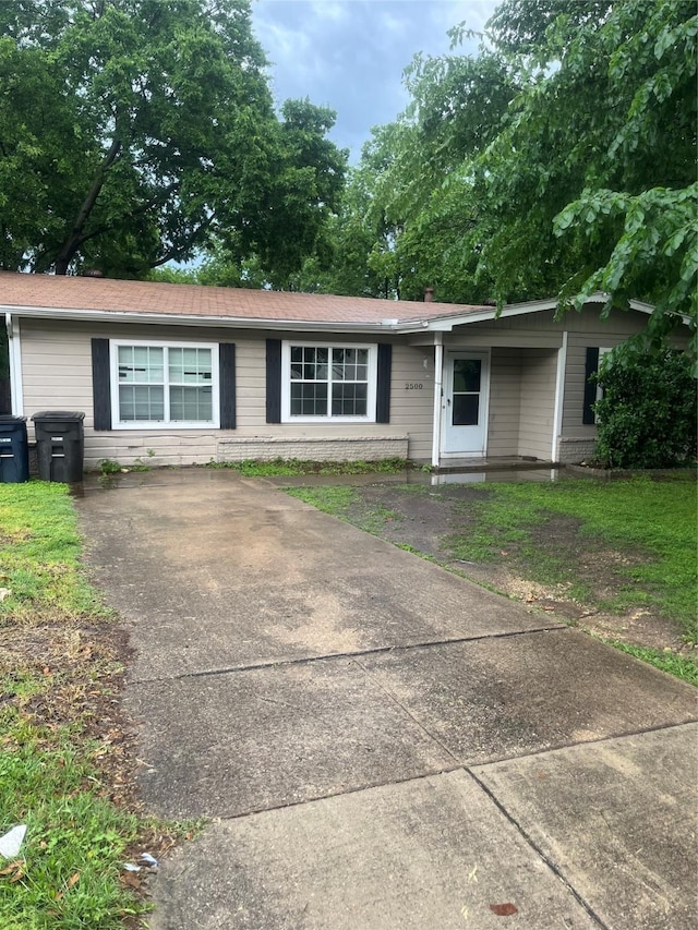 view of single story home