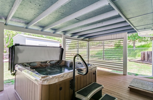 deck featuring fence