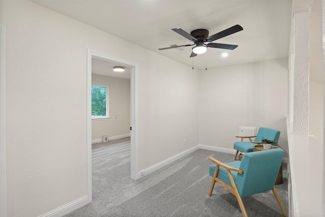 1925 Berkner Dr, Richardson, TX 75081 - sitting room with carpet floors, baseboards, and a ceiling fan