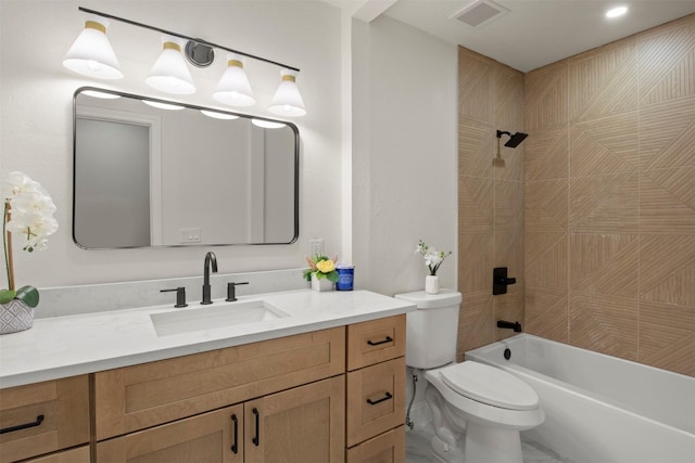 1925 Berkner Dr, Richardson, TX 75081 - full bath featuring vanity, toilet, and washtub / shower combination