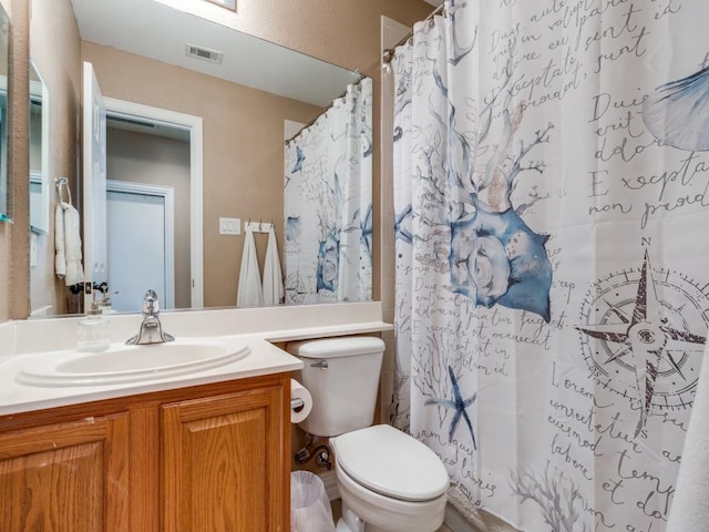 3226 Appleblossom Dr, Frisco, TX 75033 - bathroom with vanity, toilet, and a shower with curtain