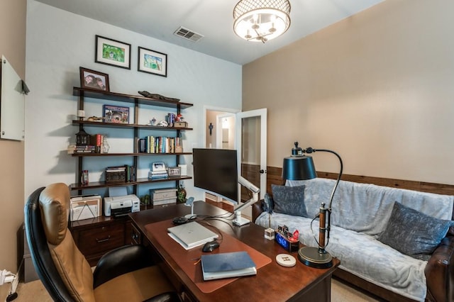 3226 Appleblossom Dr, Frisco, TX 75033 - office area featuring a chandelier