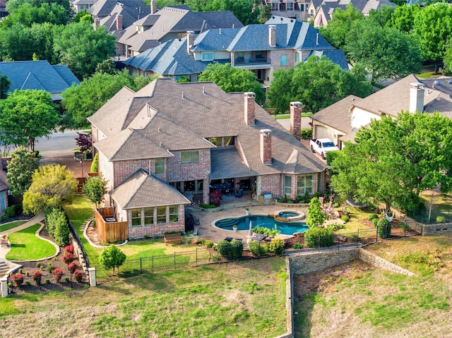 aerial view featuring a residential view