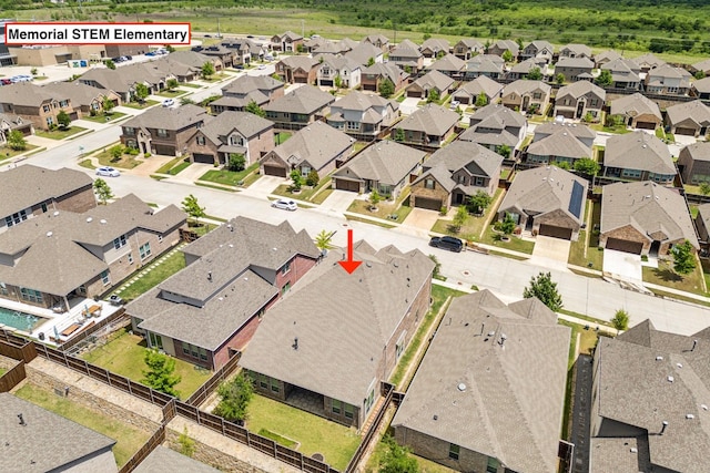 birds eye view of property featuring a residential view