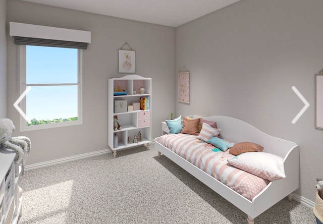 carpeted bedroom with baseboards