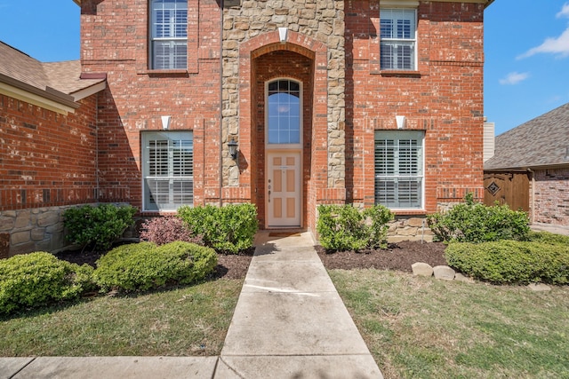 3059 Seabrook Dr, Little Elm, TX 75068 - traditional-style house with fence, a front yard, brick siding, concrete driveway, and an attached garage